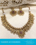 AJDS-20824 -Mix Metal Necklace & Earring