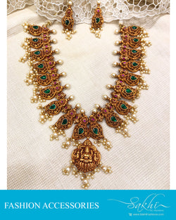 AJDS-20981 -Mix Metal Necklace & Earring