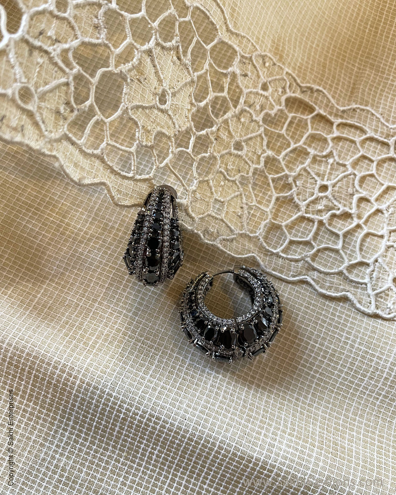 AJDS-49796 Black Hoop Earring