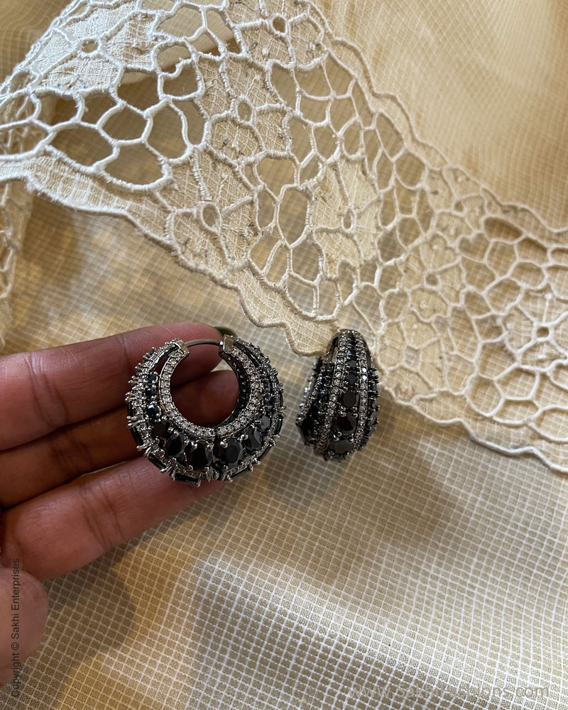 AJDS-49796 Black Hoop Earring