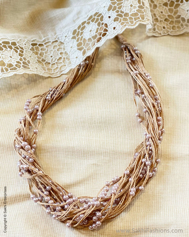 AJDS-49907 Rose Pearl Jute Mala