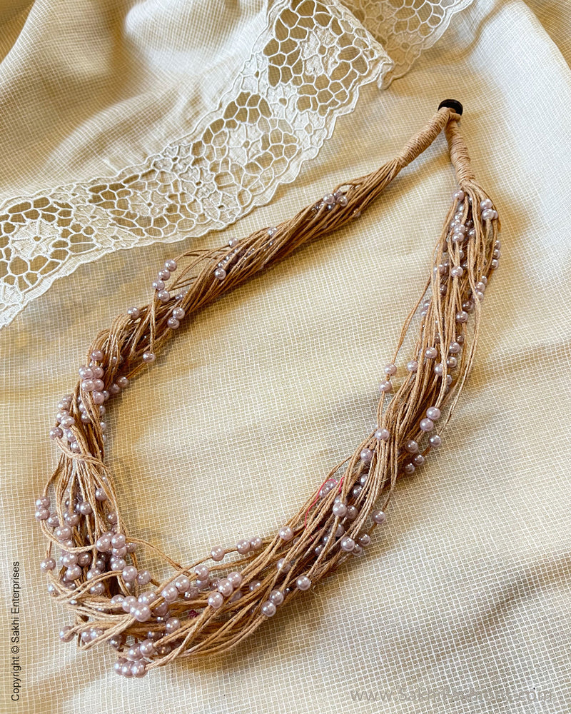 AJDS-49907 Rose Pearl Jute Mala