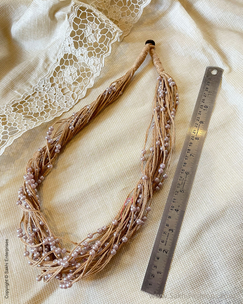 AJDS-49907 Rose Pearl Jute Mala