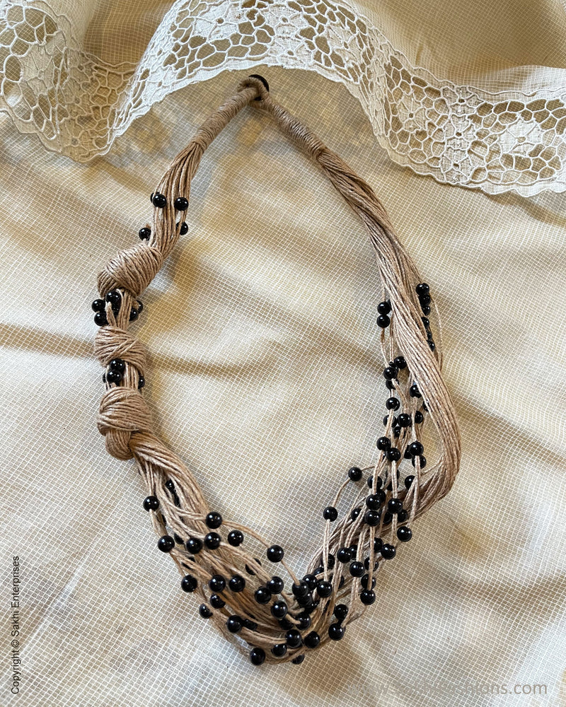AJDS-49914 Black Jute Bead Mala