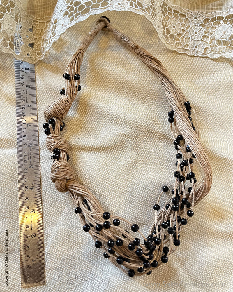 AJDS-49914 Black Jute Bead Mala