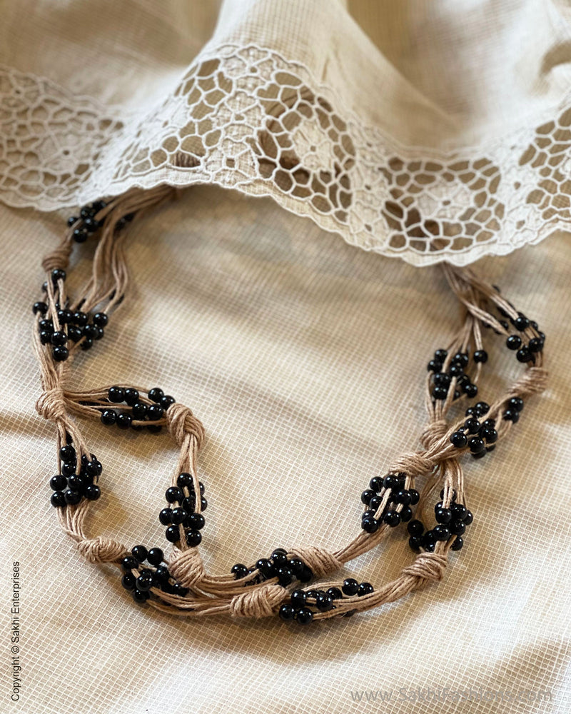 AJDS-49921 Black Jute Bead Mala