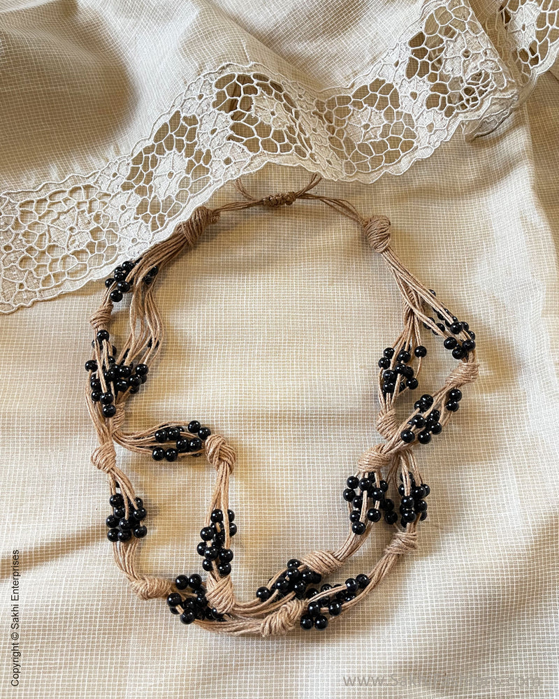 AJDS-49921 Black Jute Bead Mala
