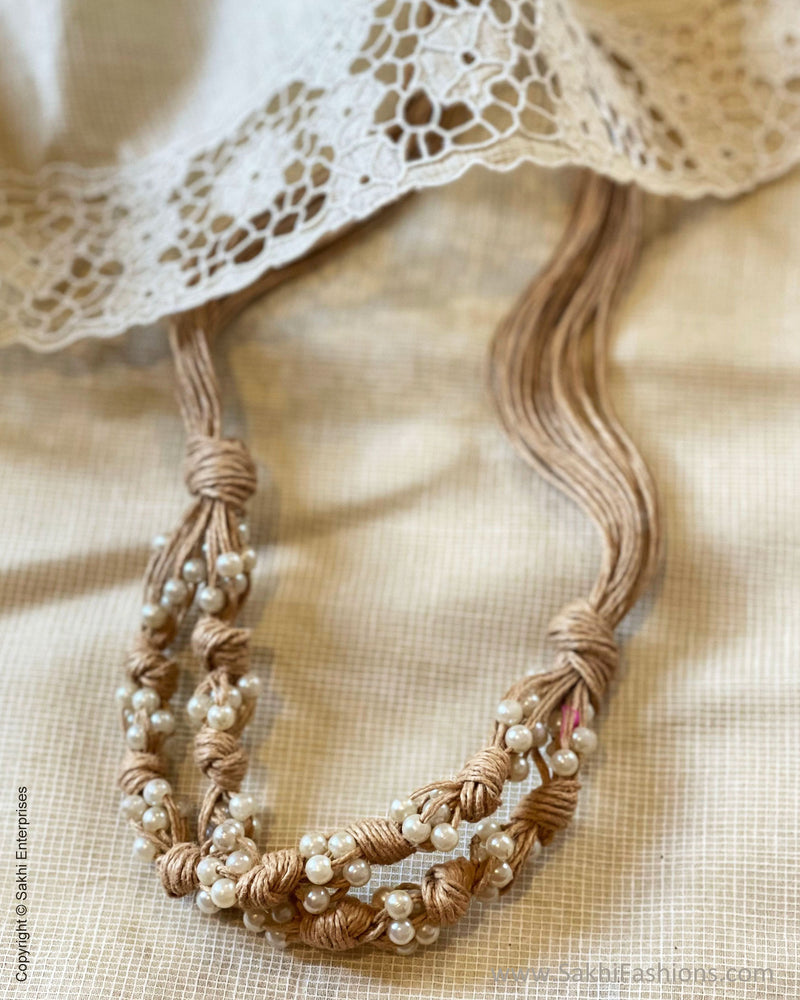 AJDS-49923 Rose Pearl Jute Mala