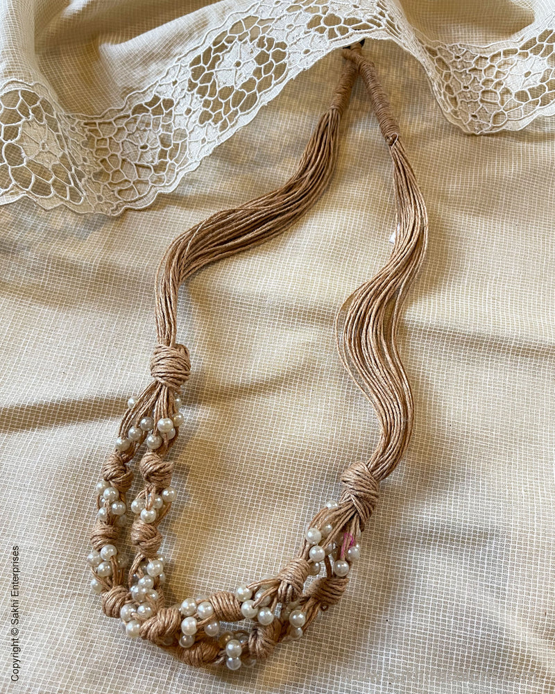 AJDS-49923 Rose Pearl Jute Mala