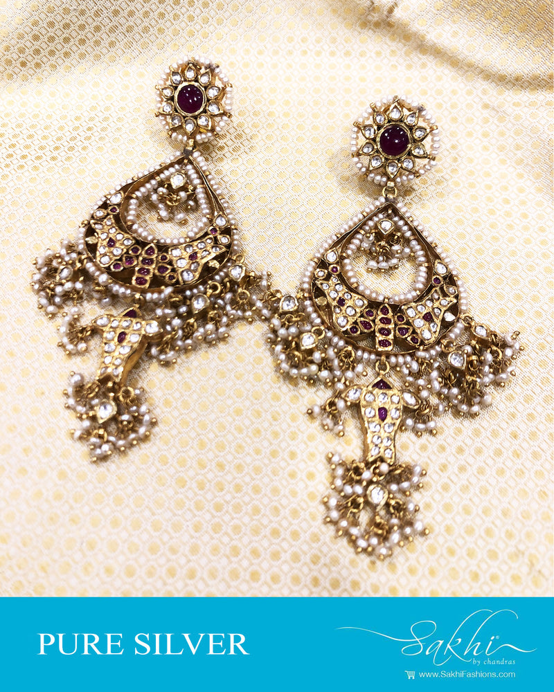 ASDS-20863 - Silver &  pure Silver Earring