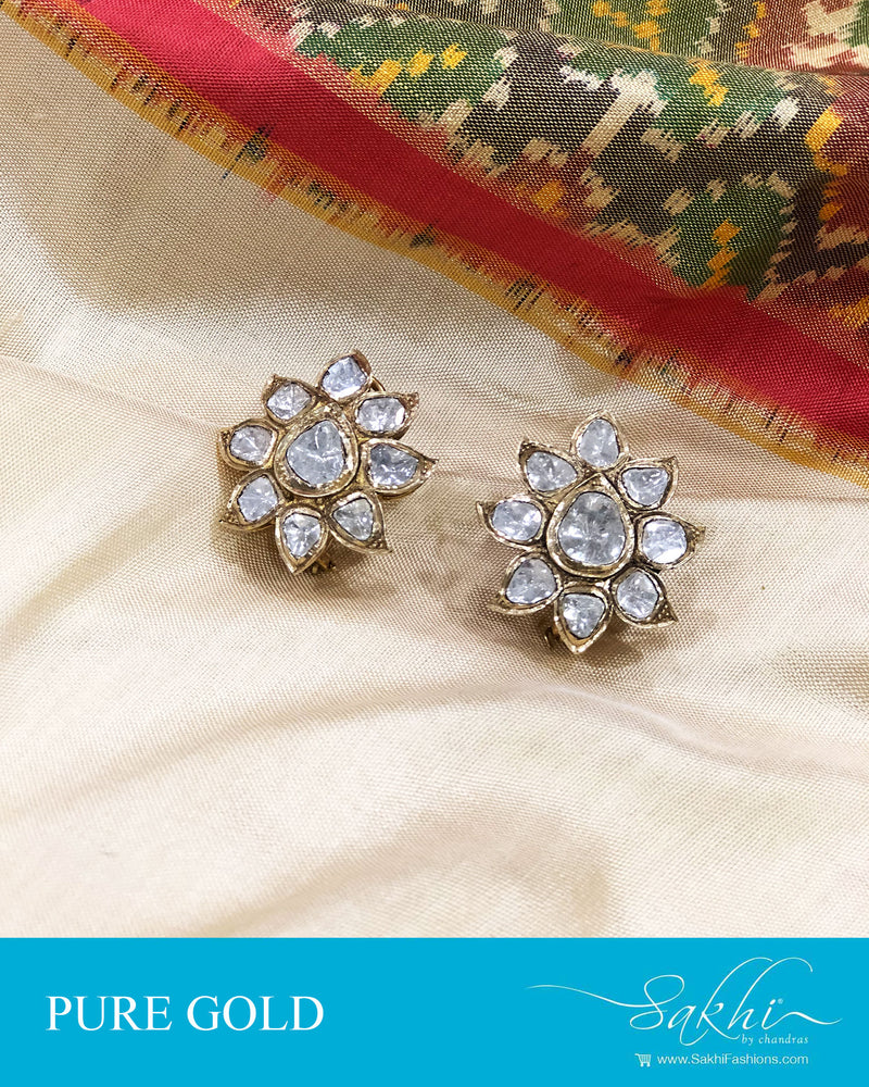 AGDS-20871 - Gold &  pure Gold Earring