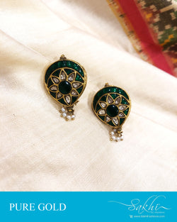 AGDS-20873 - Gold &  pure Gold Earring