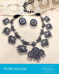 ASDS-20922 Silver Indigo Necklace