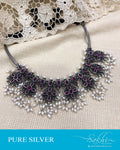 ASDS-21291 - Green & pink pure Silver Reversible Guttapusulu