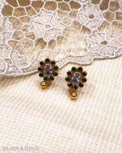 ASDS-23218 - Stud earring Silver & Gold