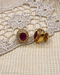 ASDS-23216 - Red stud Silver & Gold