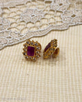 ASDS-23217 - Stud earring Silver & Gold