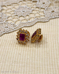 ASDS-23217 - Stud earring Silver & Gold