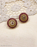 ASDS-23227 - Stud earring Silver & Gold