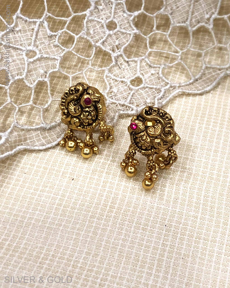ASDS-23231 - Stud earring Silver & Gold