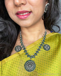 ASDS-41637 Silver Green Necklace