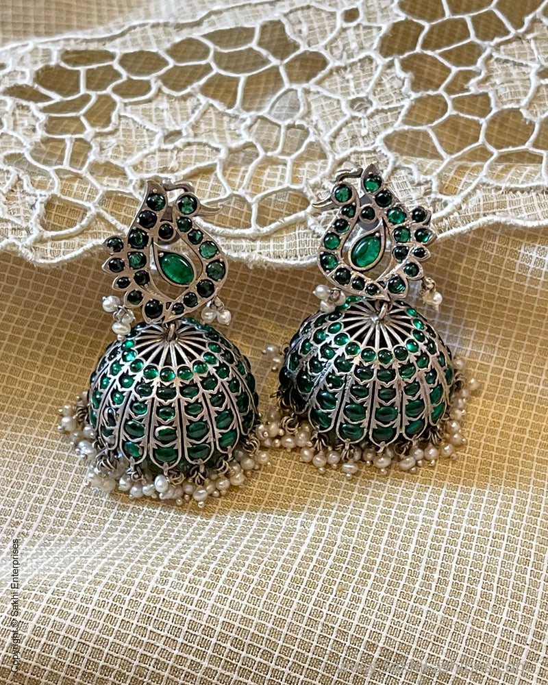 ASDS-45008 Green Jhumka Earring