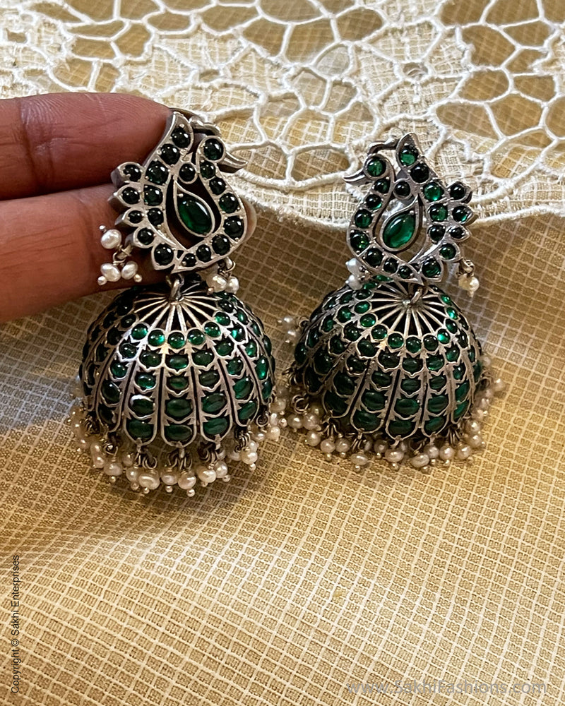 ASDS-45008 Green Jhumka Earring