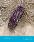 ASDS-T005 - Silver & pink pure Silver Bangle