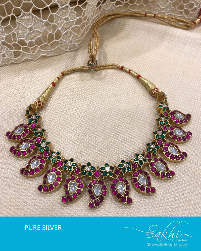 ASDS-T015 - Pink pure Silver Necklace