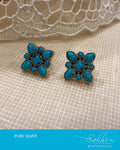 ASDS-T019 - Blue pure Silver Earring