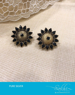 ASDS-T023 Black Gold Silver Earring