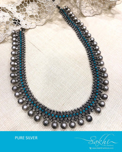 ASDS-T035 - Silver & gold pure Silver Necklace