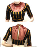 BL-R22692 - Black & Maroon Cotton Blouse