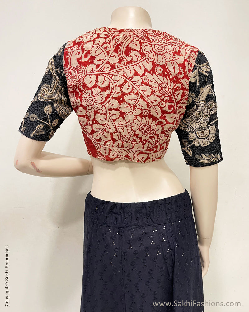 BL-217095 Red Cutwork Blouse