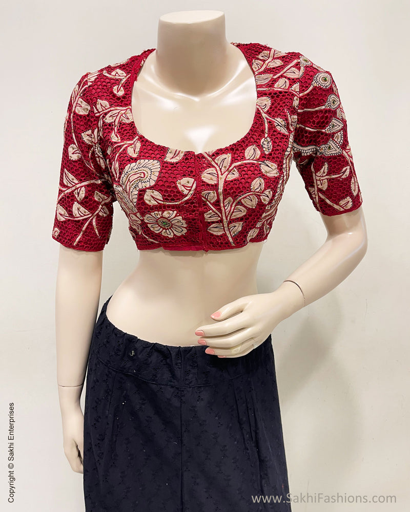 BL-217212 Red Cutwork Blouse