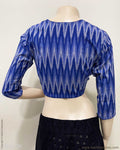 BL-F215222 Blue Ikkat Blouse