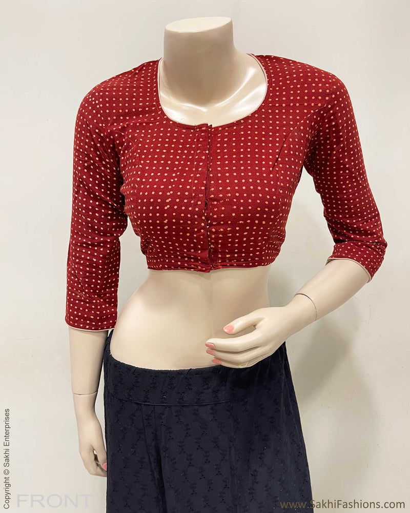 BL-F215223 Red Cotton Blouse