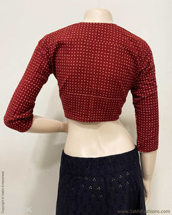 BL-F215223 Red Cotton Blouse