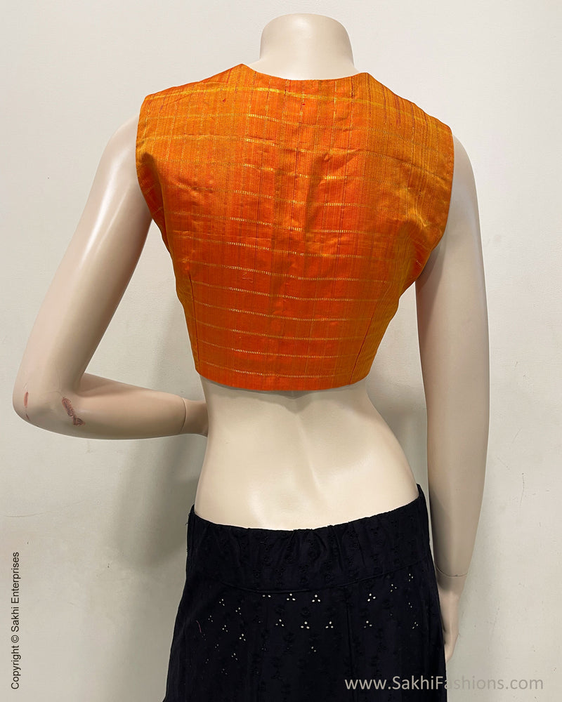 BL-F25753 Orange Kanchi Blouse