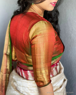 BL-F30322G Green Kanchi Blouse
