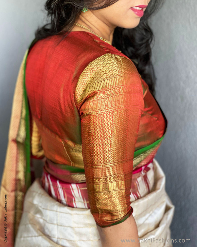 BL-F30322G Green Kanchi Blouse
