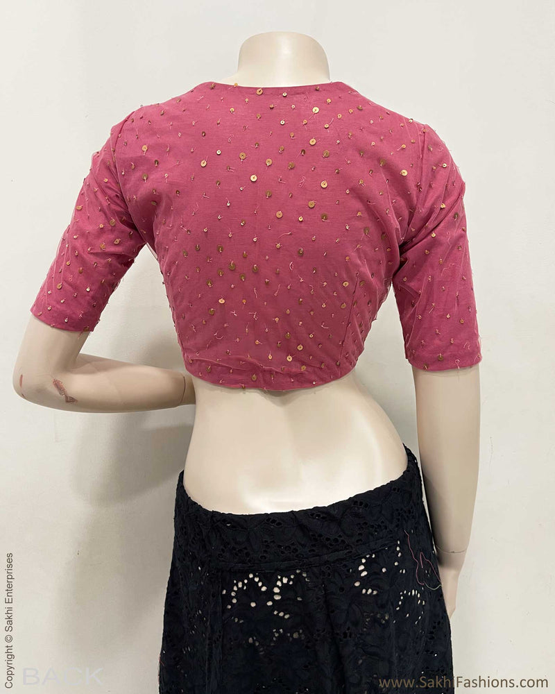 BL-P58419 Pink Sequin Blouse