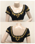 BL-R22913 - Black pure Silk Blouse