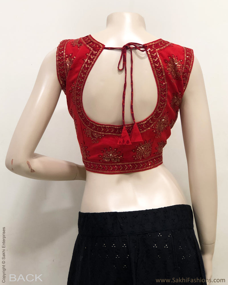 BL-R25086 - Red Cotton Blouse