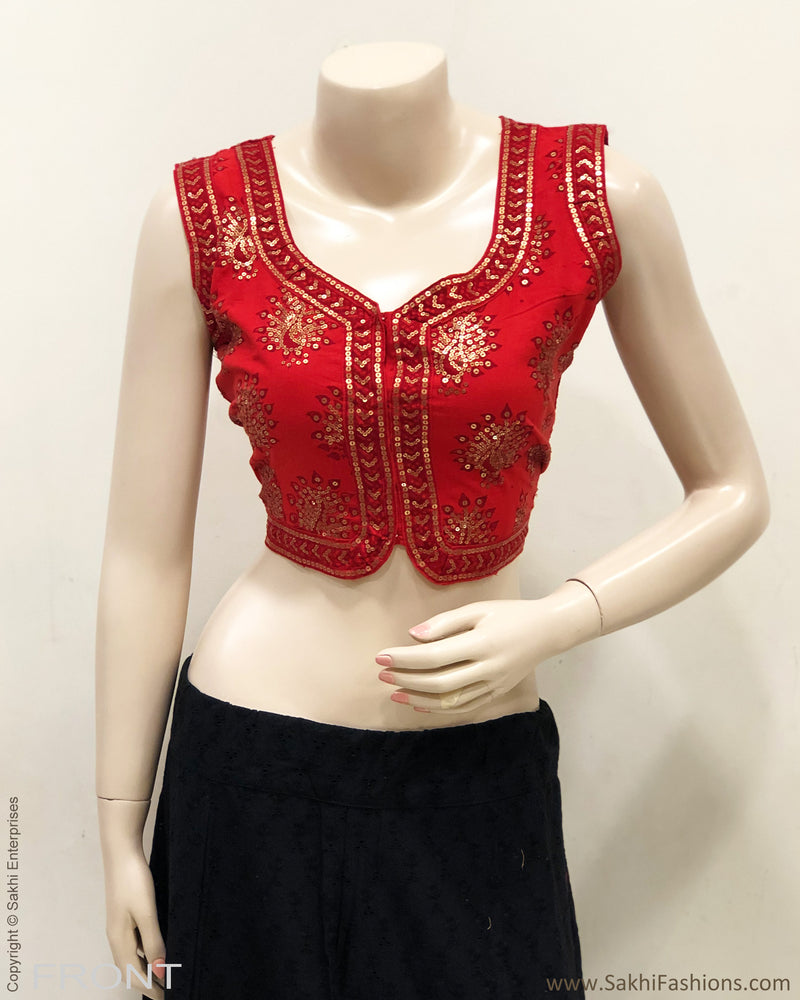 BL-R25086 - Red Cotton Blouse
