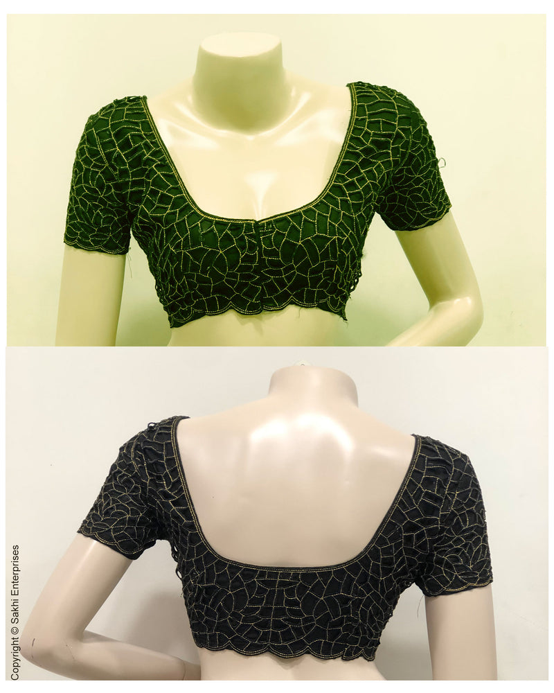 BL-R27766 Black Cutwork Blouse