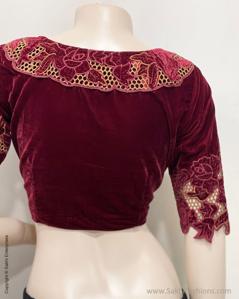 BL-R41614 Plum Cutwork Blouse