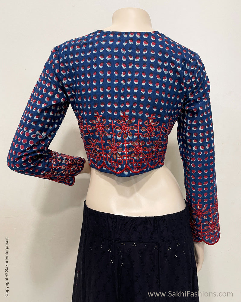 BL-R43586 Indigo Cutwork Rblouse