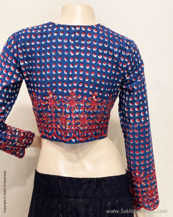 BL-R43586 Indigo Cutwork Rblouse