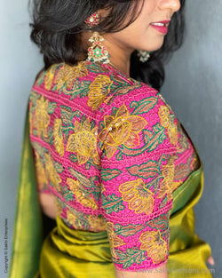 BL-R47528R Pink Cutwork Rblouse